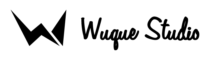White background with black Wuque Studio logo